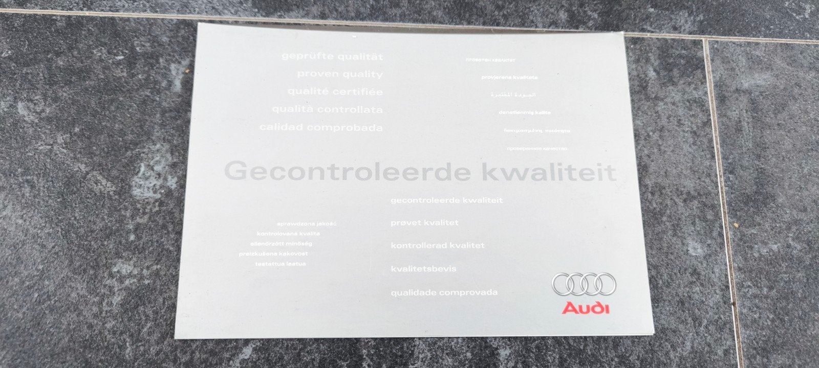 Origineel Audi Kwaliteitscertificaat Jaren '90, Auto diversen, Ophalen of Verzenden