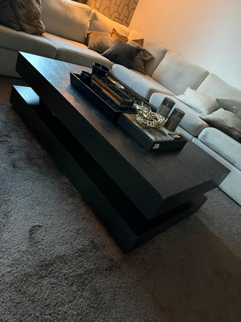 Richmond Oakura Zwarte Salontafel - 150x80x43 cm, Ophalen, Gebruikt, 50 tot 100 cm, 150 tot 200 cm