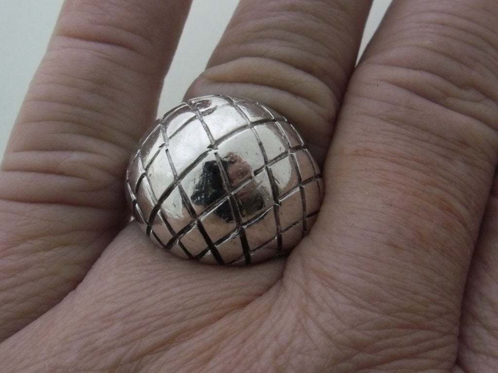 zilveren royale bolle modernistische ring [628], 18 tot 19, Verzenden, Zo goed als nieuw, Dame