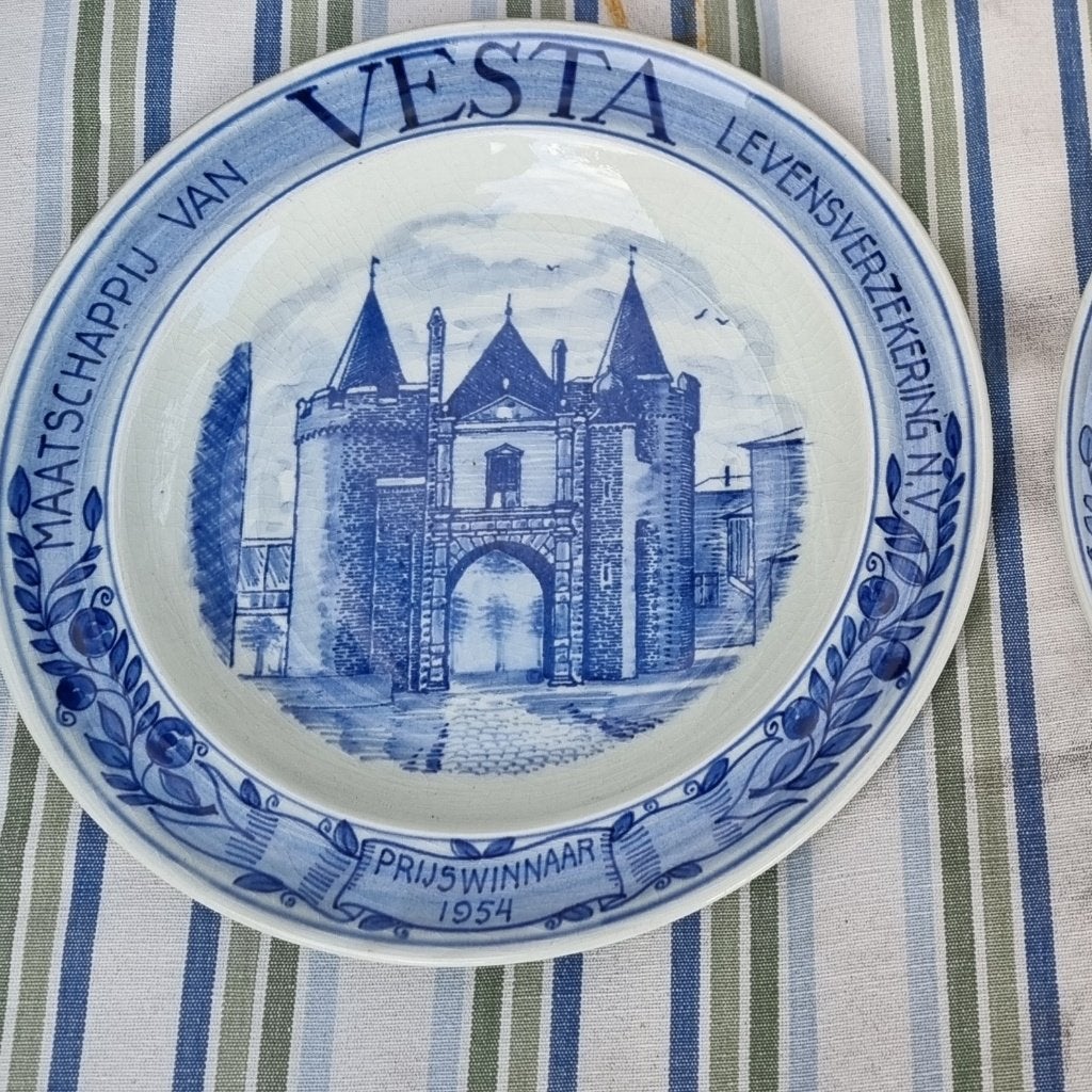 Vesta Delfts Blauw bord, Antiek en Kunst, Ophalen of Verzenden