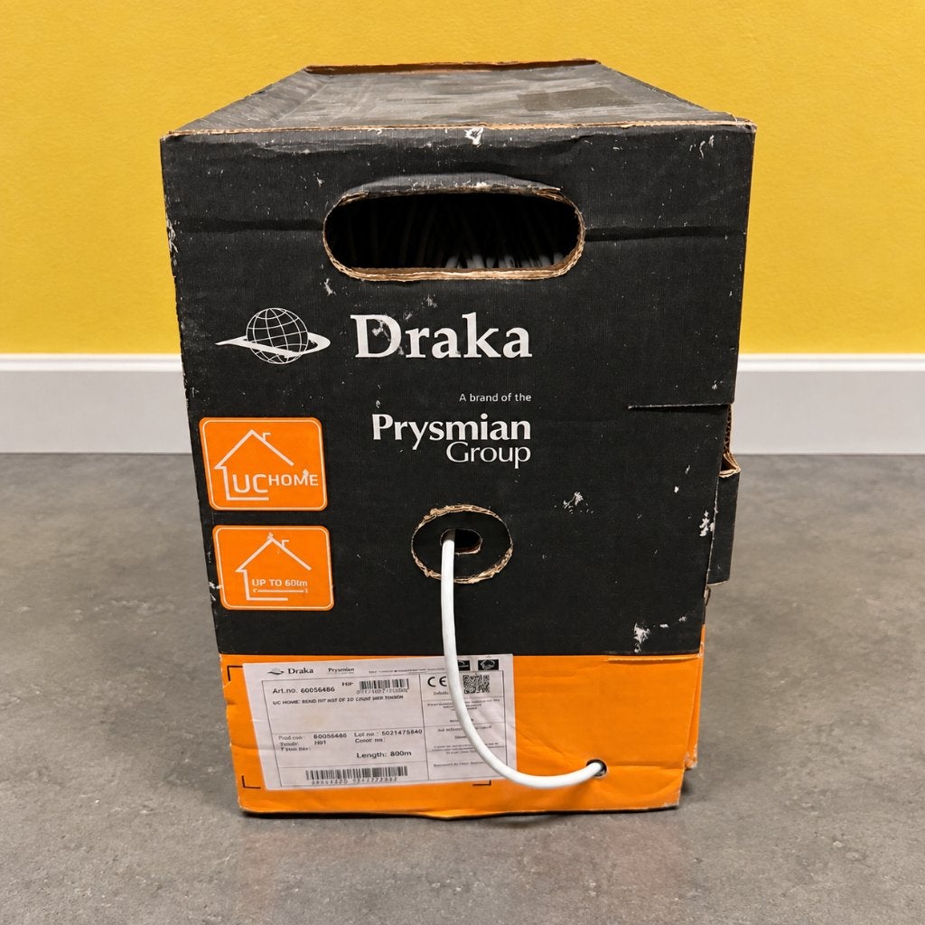 Draka UC HOME SS26 Cat7 netwerkkabel – volle doos 350 m, Computers en Software, Ophalen, Nieuw