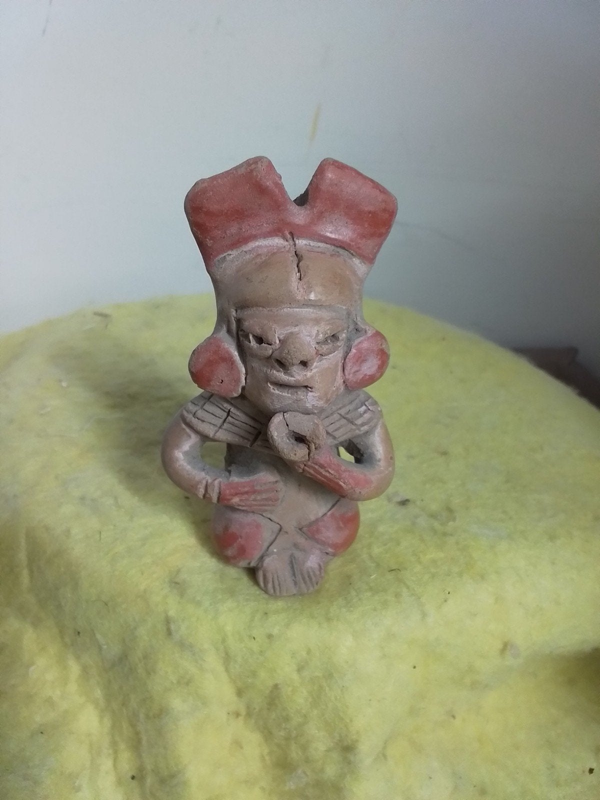 15302)Antiek beeldje van terracotta, mogelijk precolumbiaans, Ophalen of Verzenden