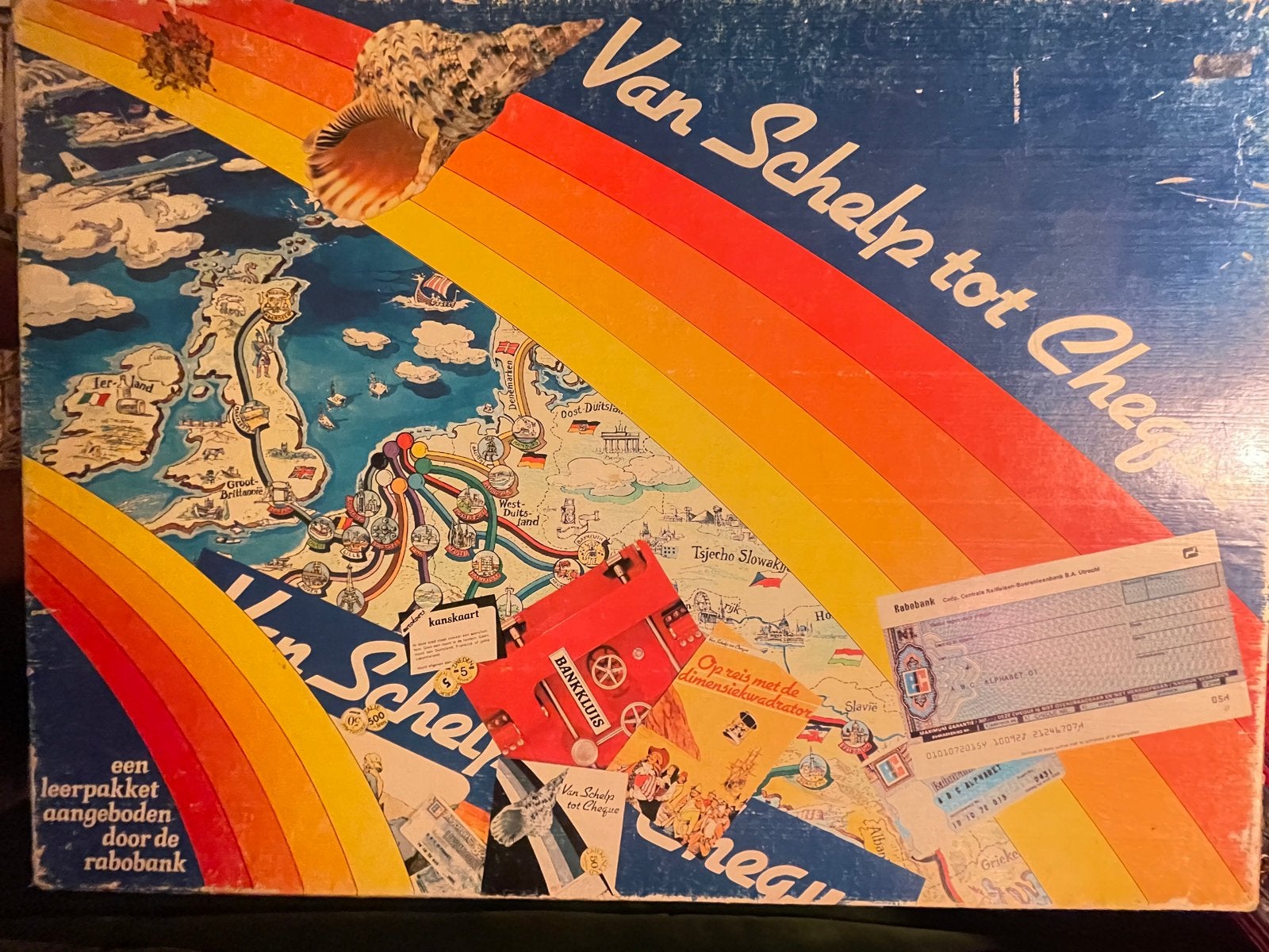 Rabo Bank Van Schelp tot Cheque Educatief Bordspel Jaren 80, Verzenden, Zo goed als nieuw, Taal en Lezen
