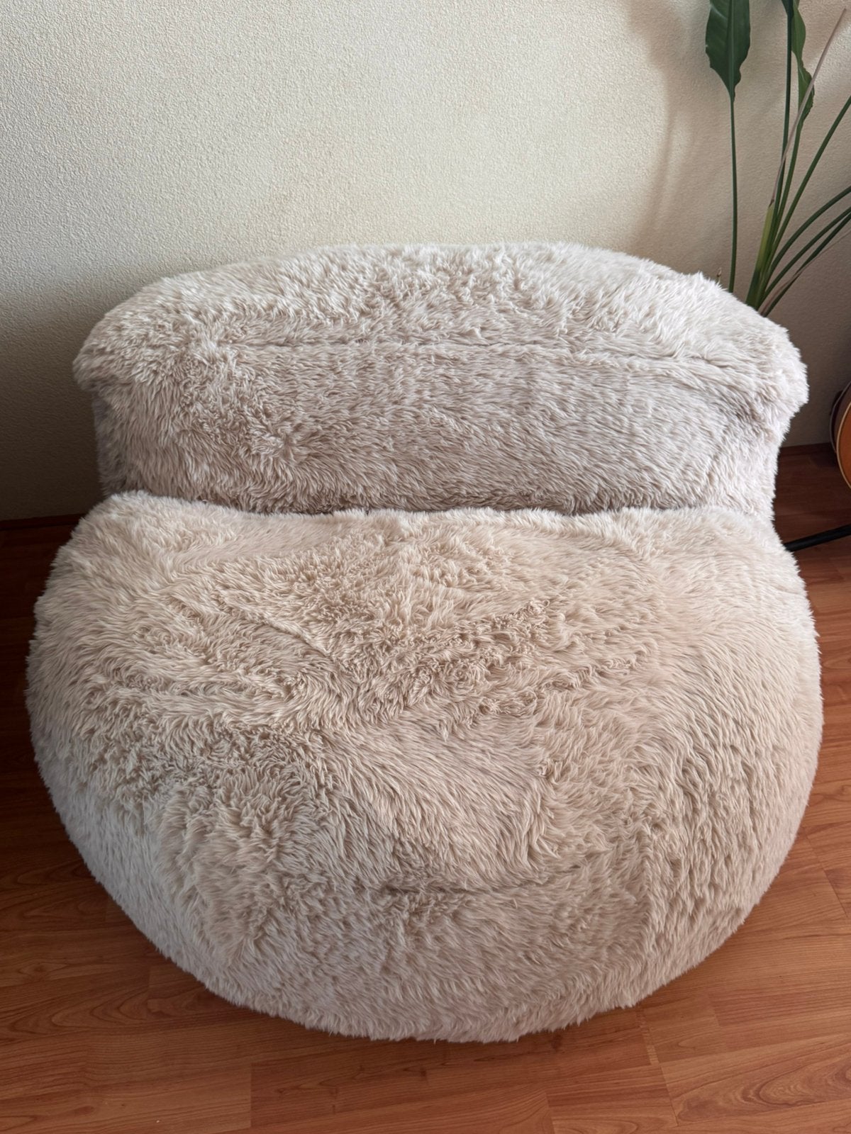 Grote zitzak teddy creme/beige, Ophalen, Zo goed als nieuw, Beige
