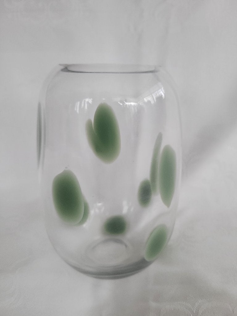 Light and living vaas ca. 16 cm. blank en groen, Met patroon/structuur, Transparant, 16 cm, Nieuw