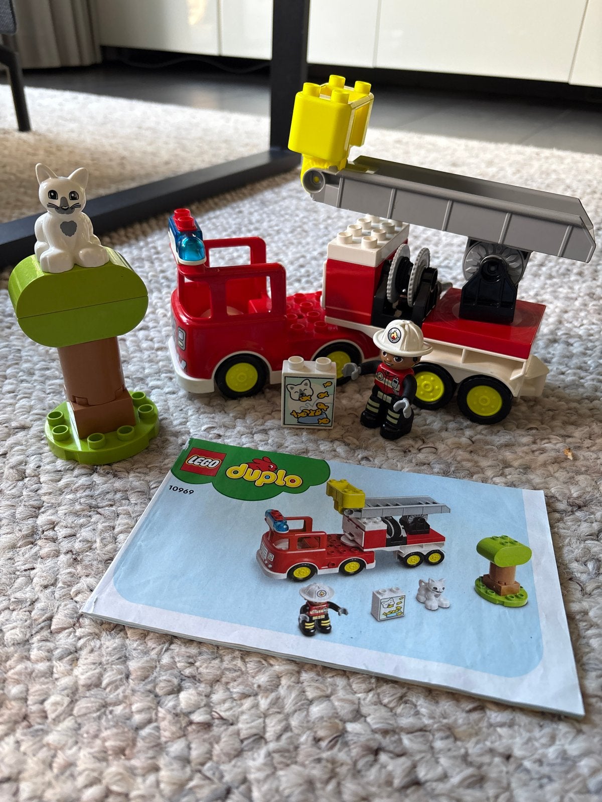 Lego Duplo Brandweerwagen 10969 met licht en geluid, Overige thema's, Ophalen of Verzenden, Zo goed als nieuw, Compleet
