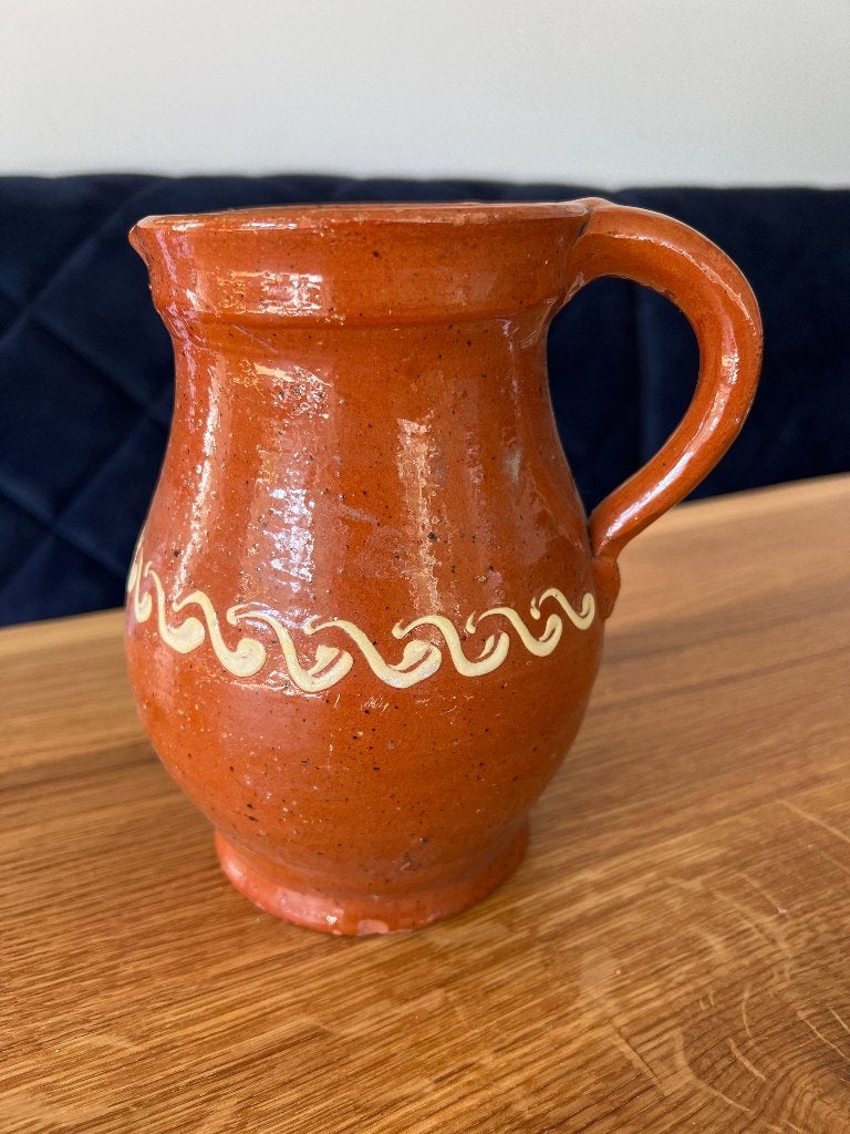 Workumer aardewerk kan/waterkan 18,5cm hoog Ringeloor motief, Antiek en Kunst, Ophalen of Verzenden