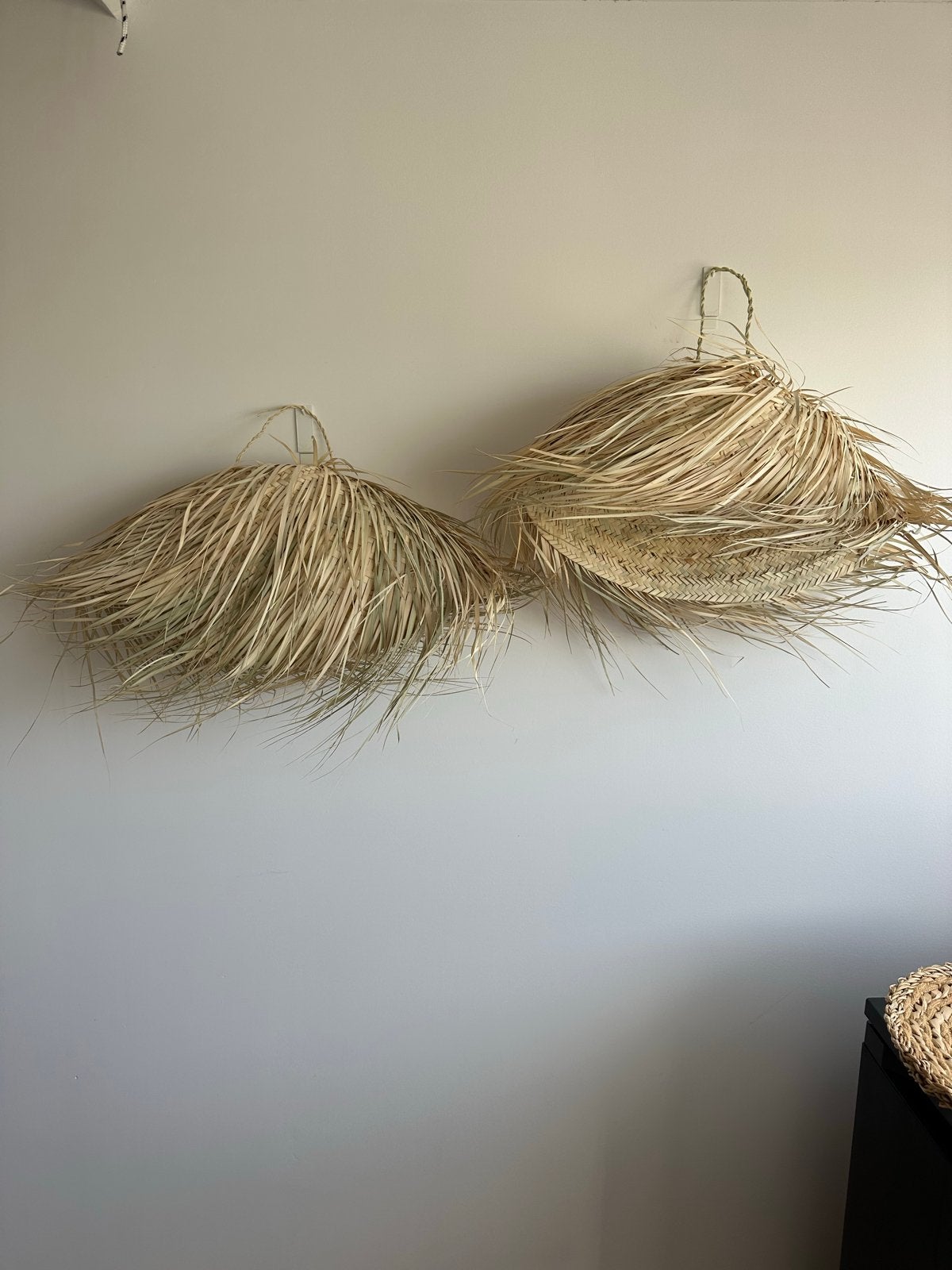 2 Luxe rieten lampenkappen - Nieuw en ongebruikt, Hanglamp, Natuurlijk materiaal, 40 cm, Beige