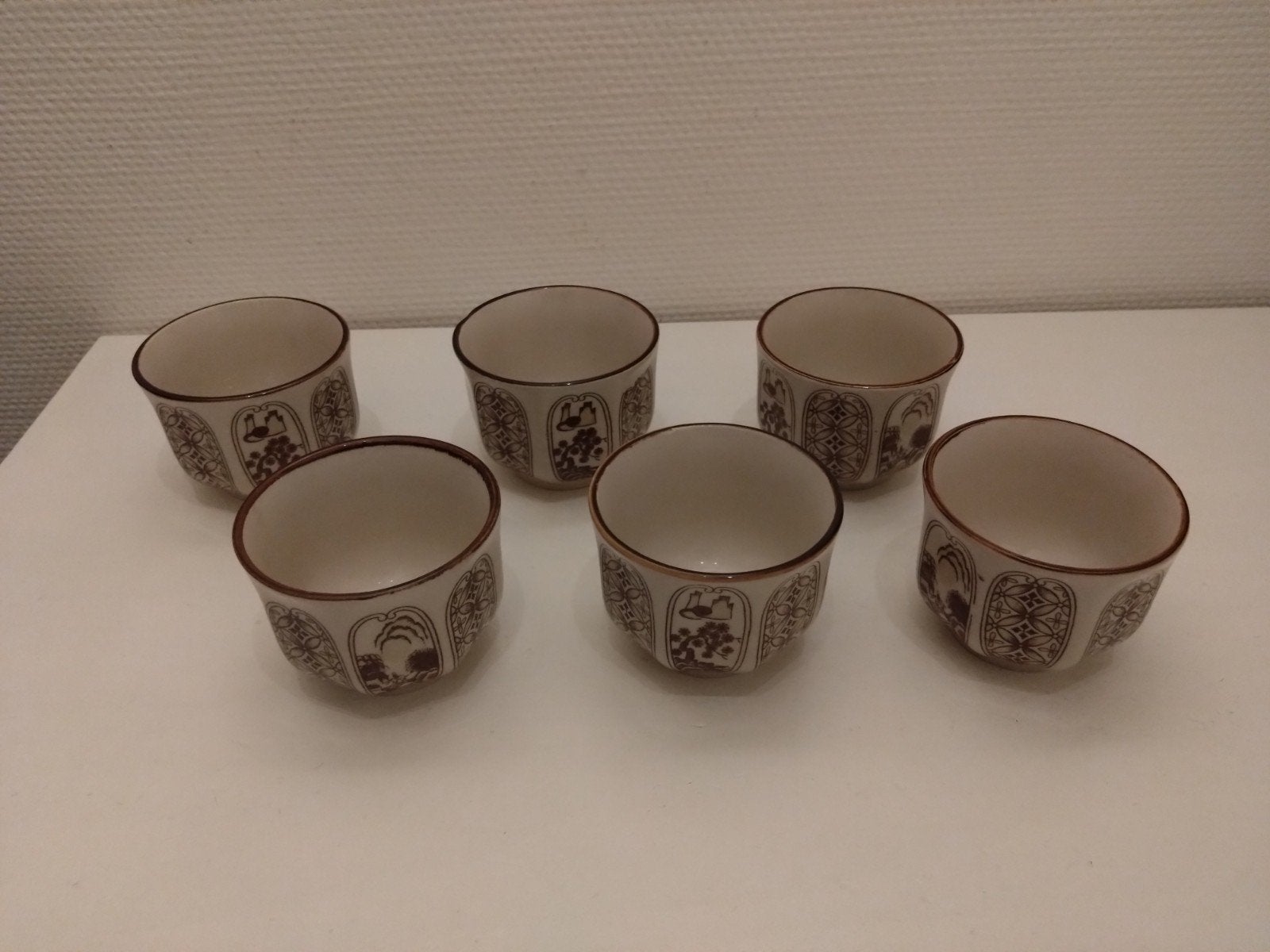 Zes unieke Japanse kopjes, Ophalen of Verzenden