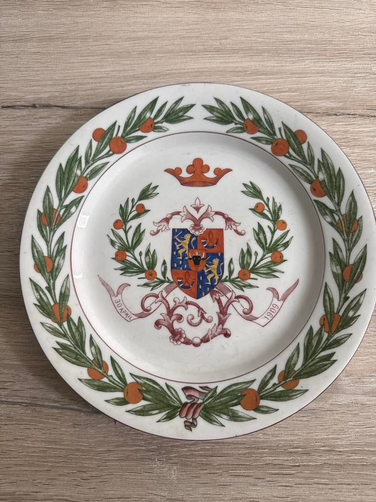 Geboortebord prinses Juliana   30 April 1909, Verzamelen, Ophalen of Verzenden, Servies