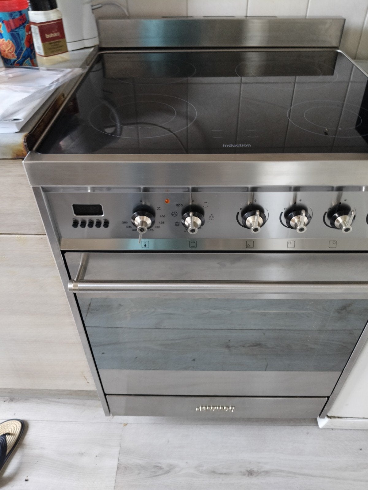 elektrische oven, Ophalen, Vrijstaand, Inductie, 4 kookzones