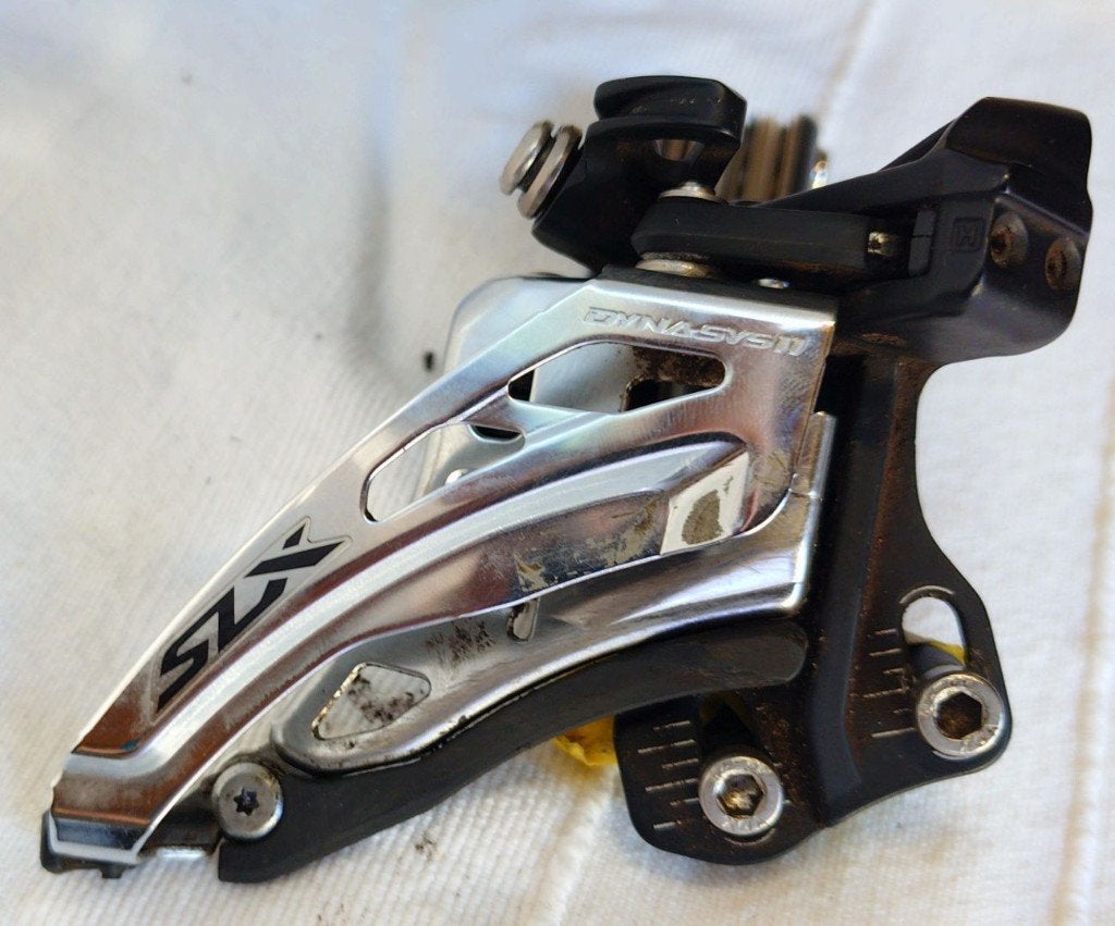 Shimano SLX voorderailleur 2x speed, Ophalen, Gebruikt, Derailleur of Ketting, Aluminium