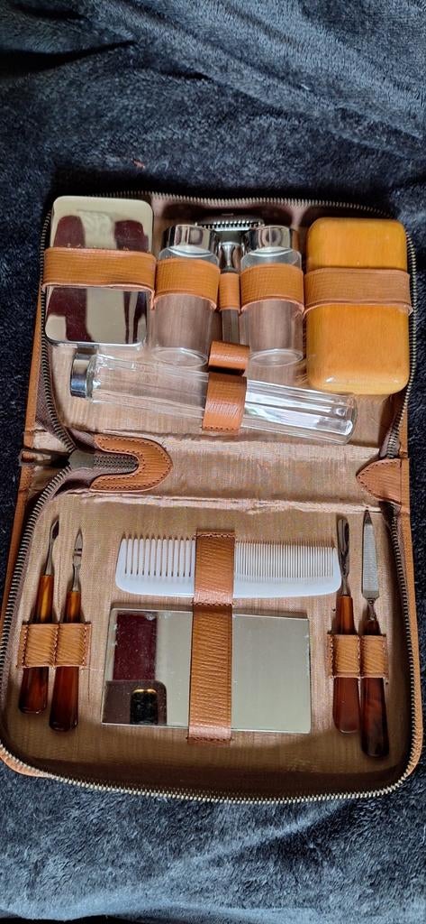 Vintage heren reisset., Sieraden, Tassen en Uiterlijk, Toilettassen, Ophalen of Verzenden, Heer