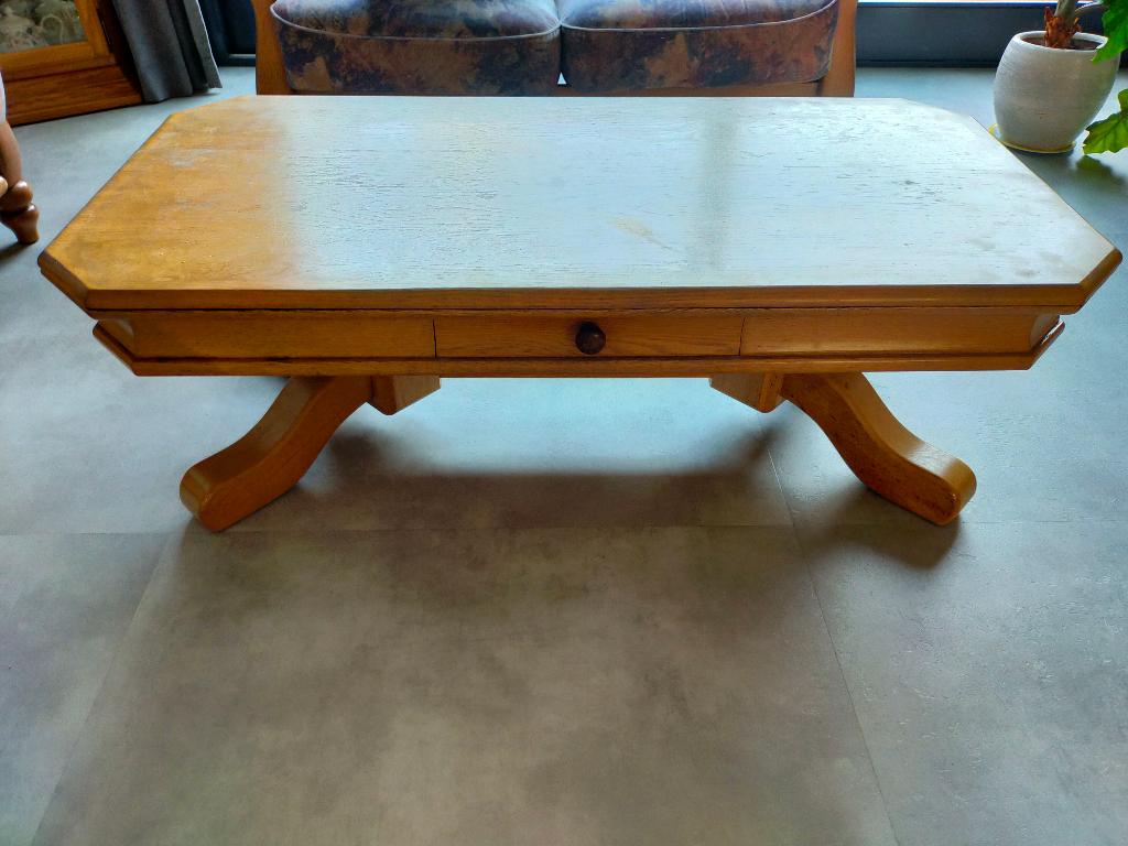 Salontafel, Ophalen, Gebruikt, 100 tot 150 cm, Eikenhout