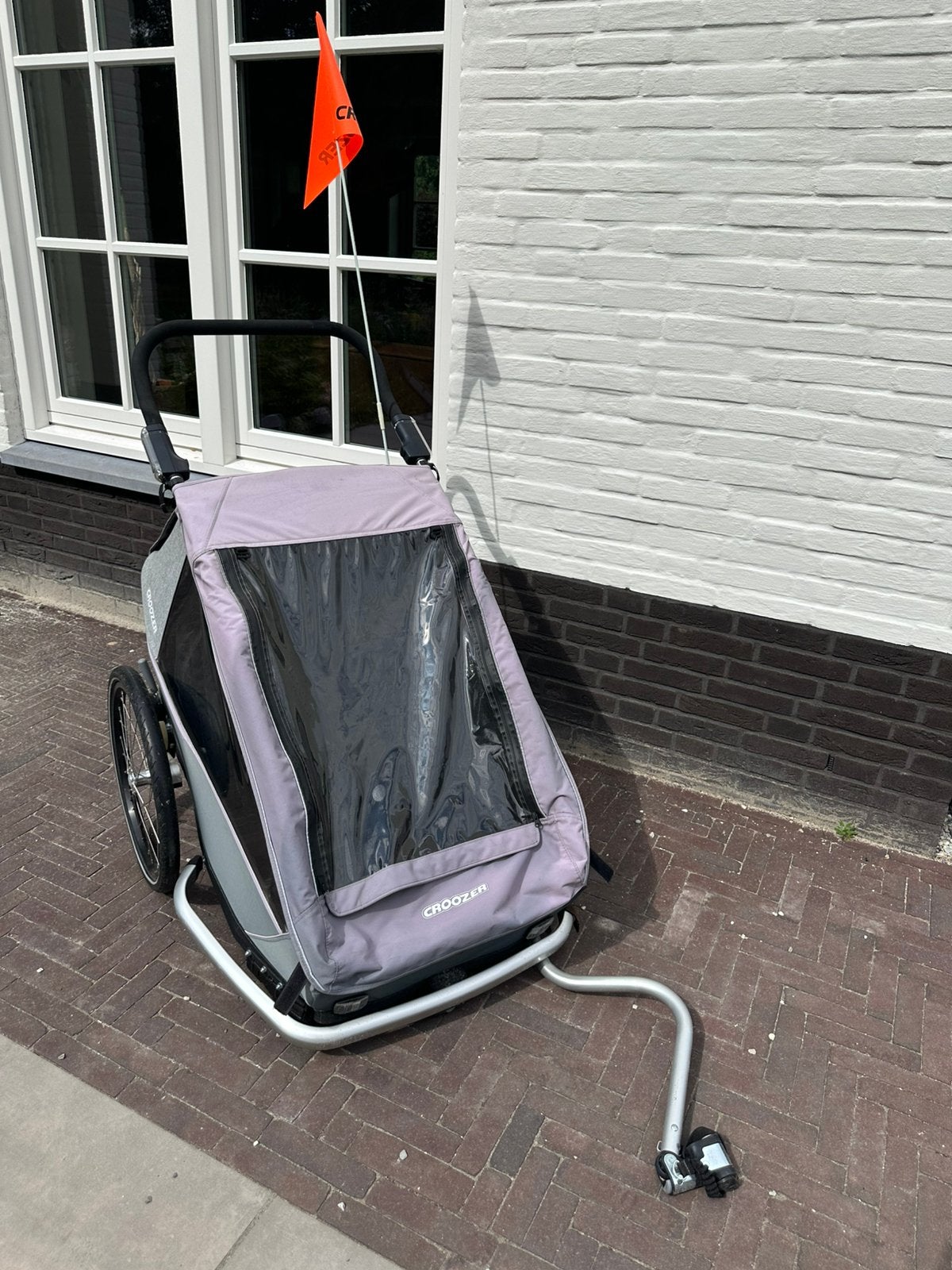 Croozer Kid Vaaya 2 fietskar – 2 kinderen + vlag & slot, Vering, Verzenden, Zo goed als nieuw, Kinderkar