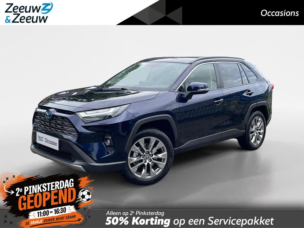 Toyota RAV4 2.5 Hybrid AWD Executive | Panoramadak | Trekhaa, Auto's, 12 maanden, Gebruikt, 4 cilinders, Blauw