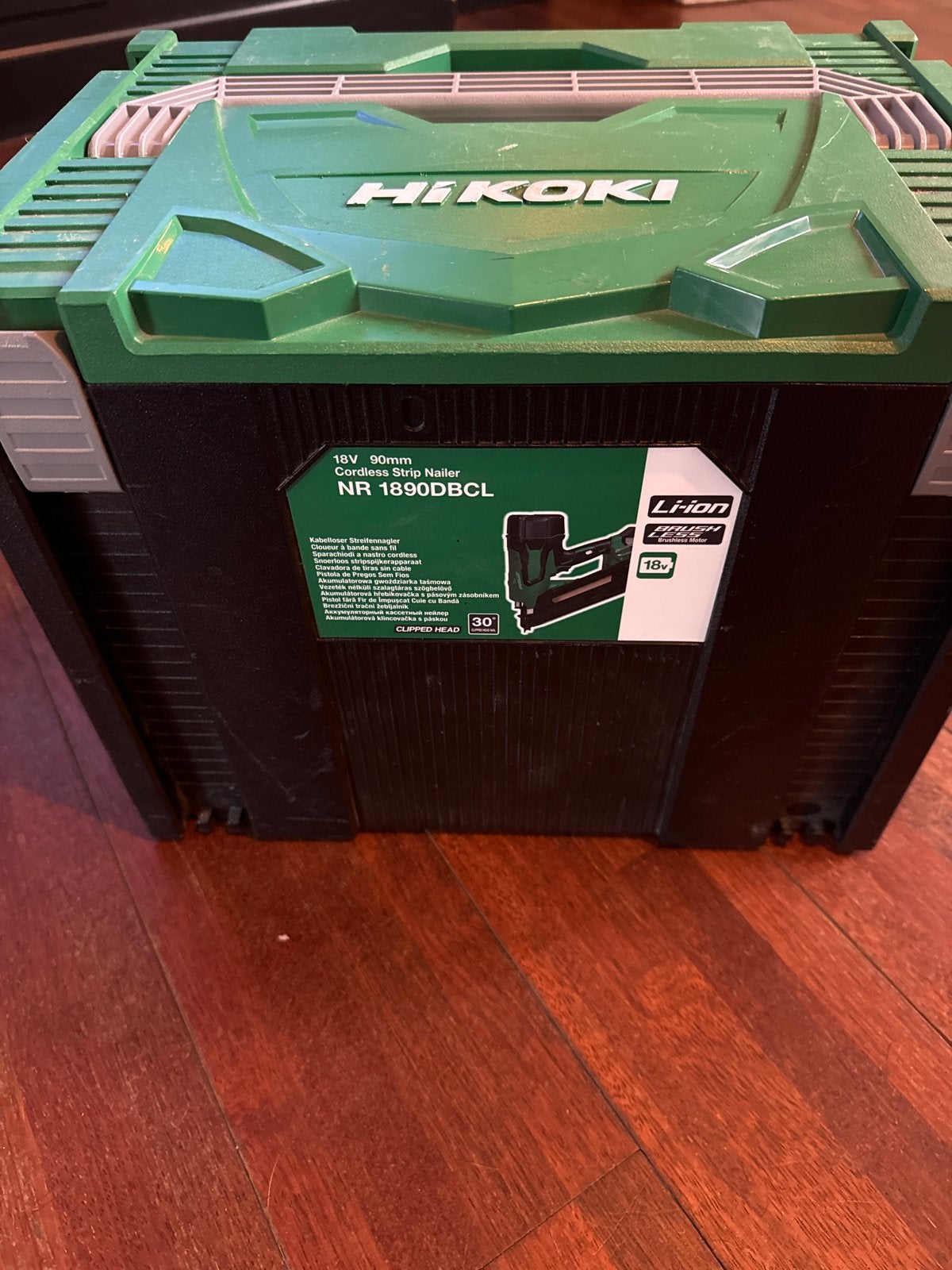 HiKOKI NR 1890DBCL Accu Spijkerpistool in Koffer, Ophalen of Verzenden, Gebruikt, Tacker/nietmachine, Overige merken