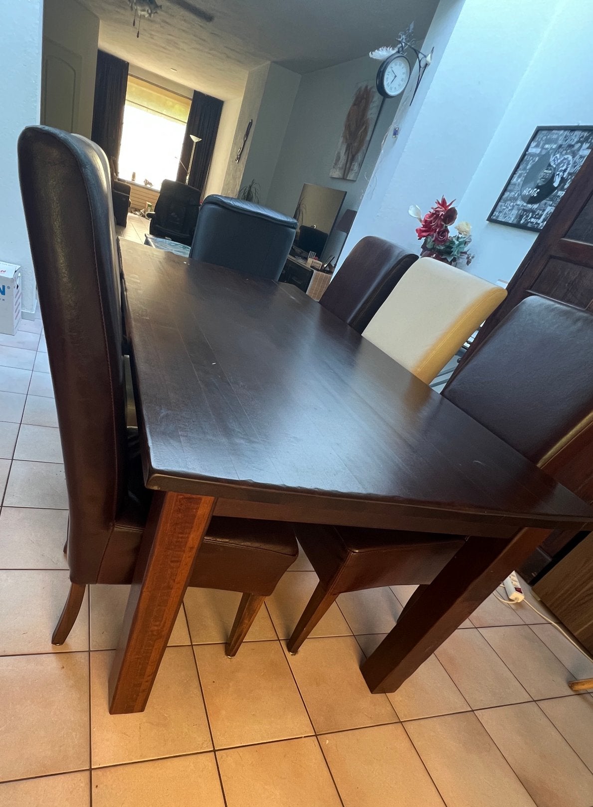 Eettafel met 6 stoelen, Ophalen, Gebruikt, 4 tot 6 stoelen