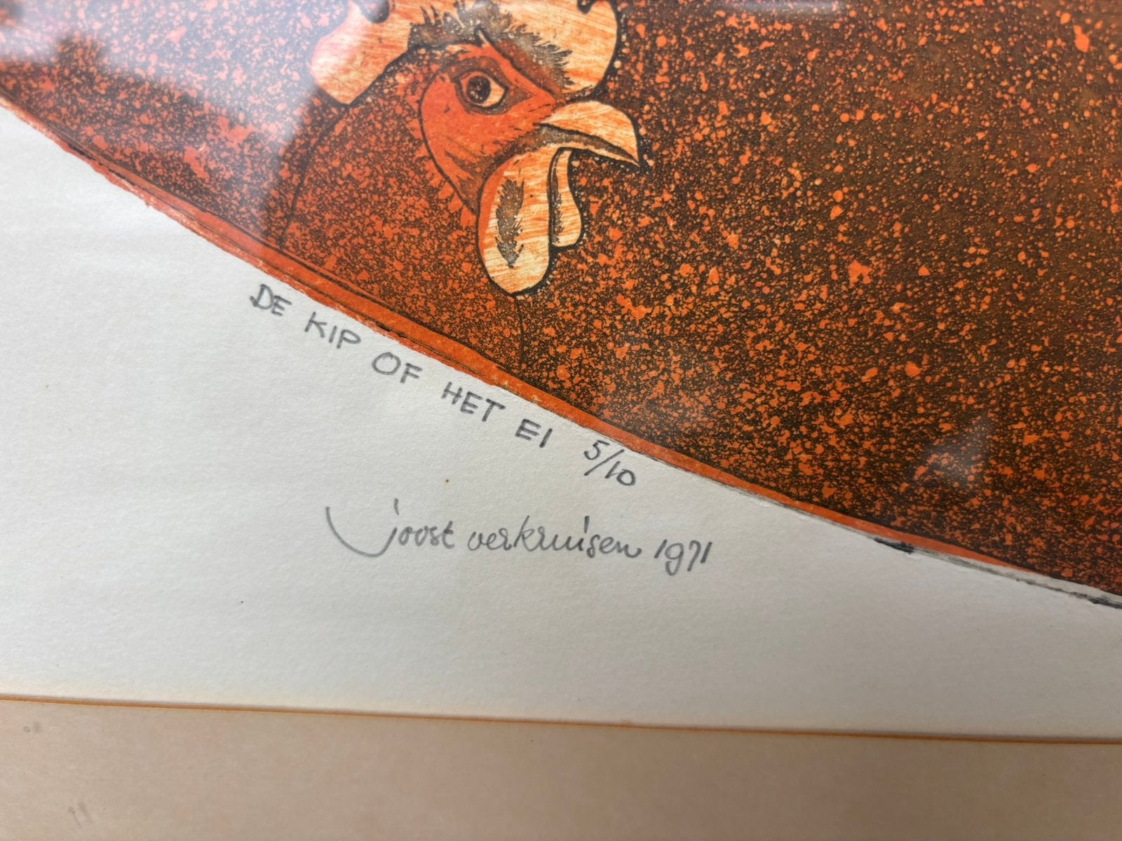 Schilderij de kip of het ei!, Ophalen