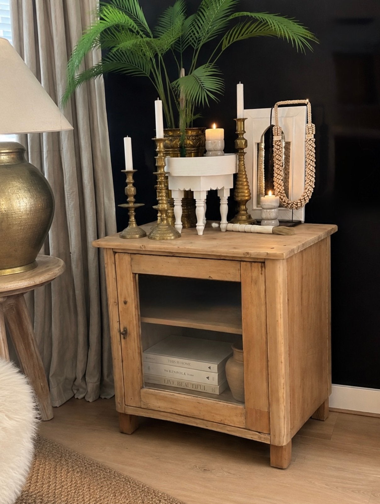 Prachtig Kastje/Bijzetkastje /vitrinekastje  (Boho Landelijk, Huis en Inrichting, Zo goed als nieuw, Minder dan 100 cm, 25 tot 50 cm
