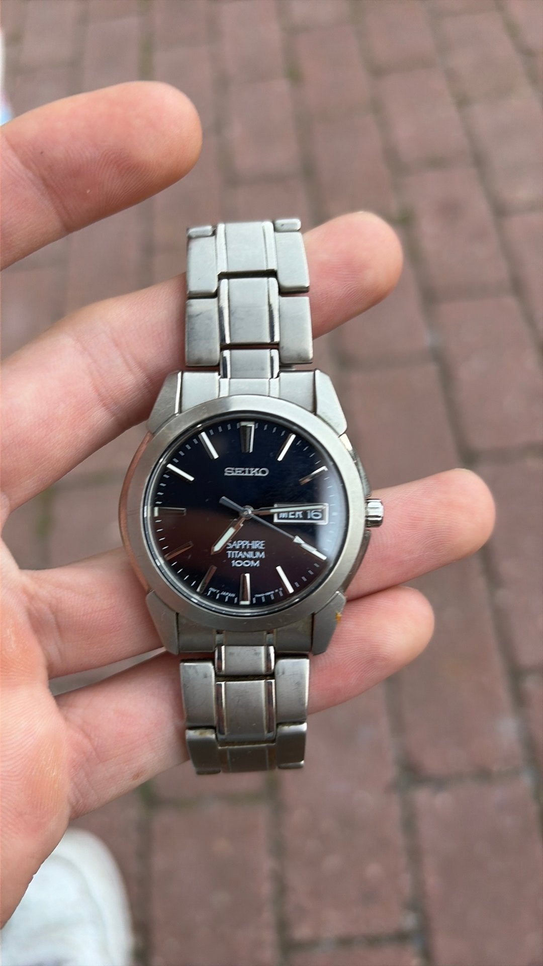 Seiko Titanium Sapphire 100M herenhorloge, Ophalen, Zo goed als nieuw, Staal, Seiko