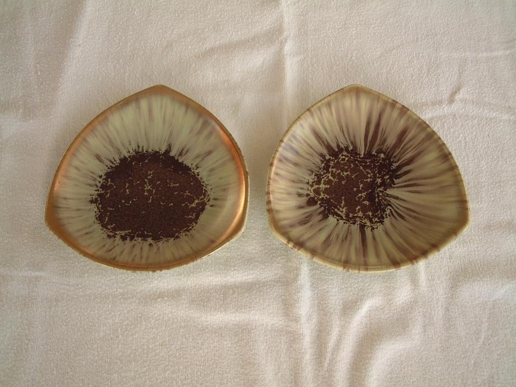 2 gave antieke schaal schalen Germany beige bruin Jasba?, Ophalen of Verzenden, Zo goed als nieuw