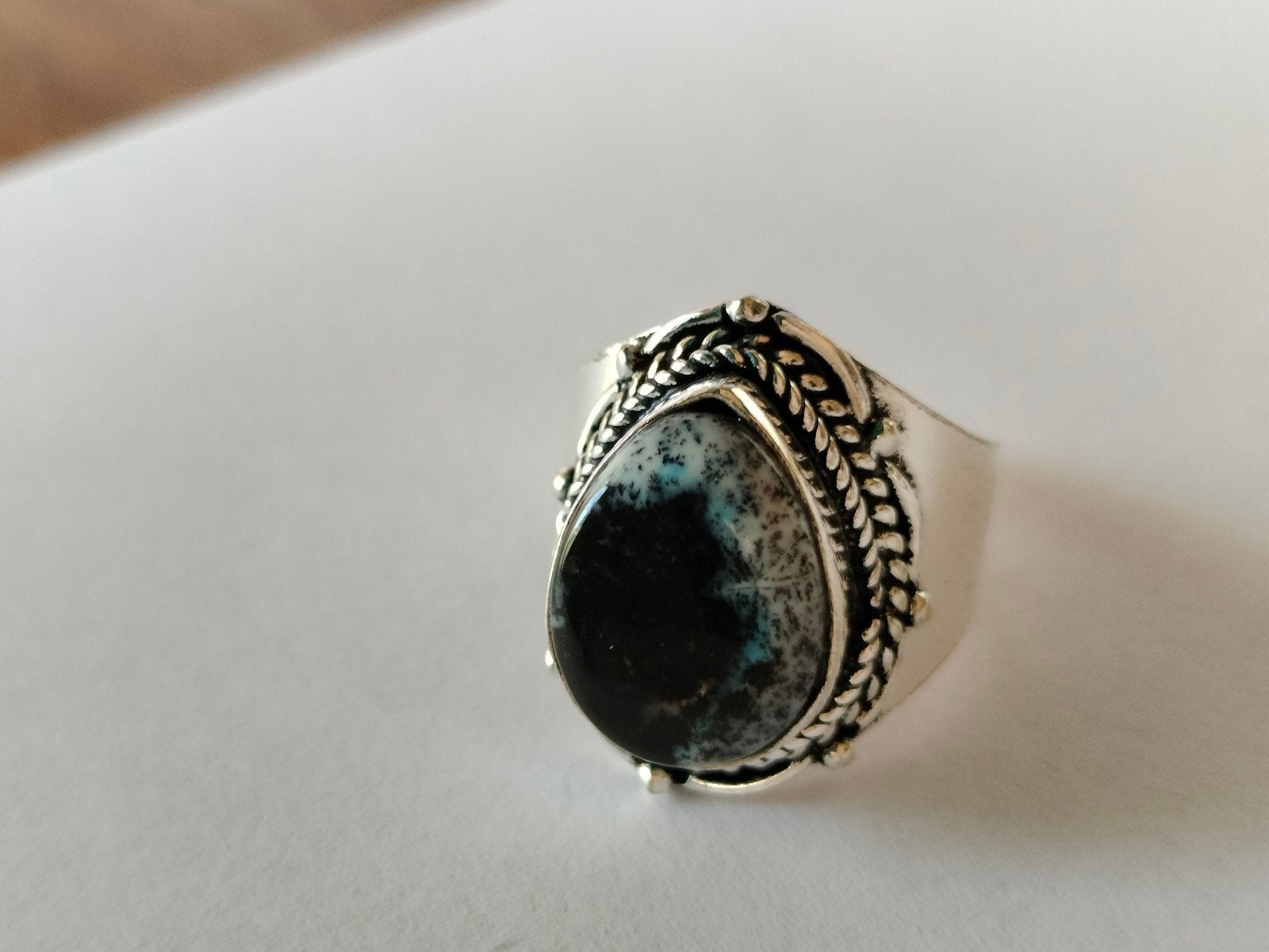 zilveren ring met dentric Opal maat 18, 18 tot 19, Overige kleuren, Verzenden, Nieuw