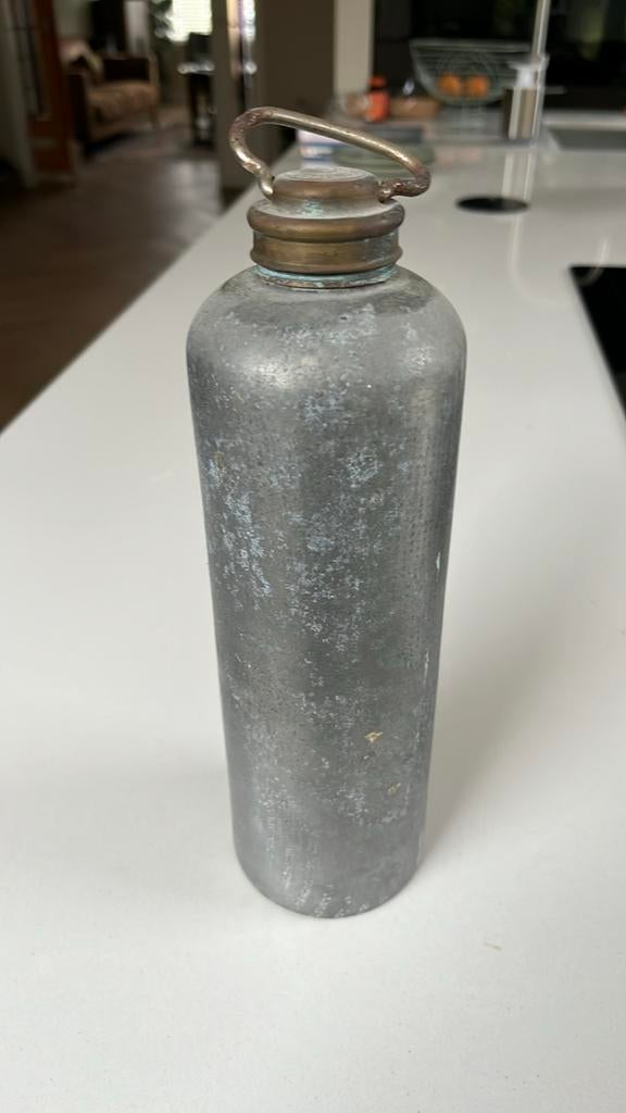 Antieke metalen beddenkruik met patentsluiting, Ophalen of Verzenden