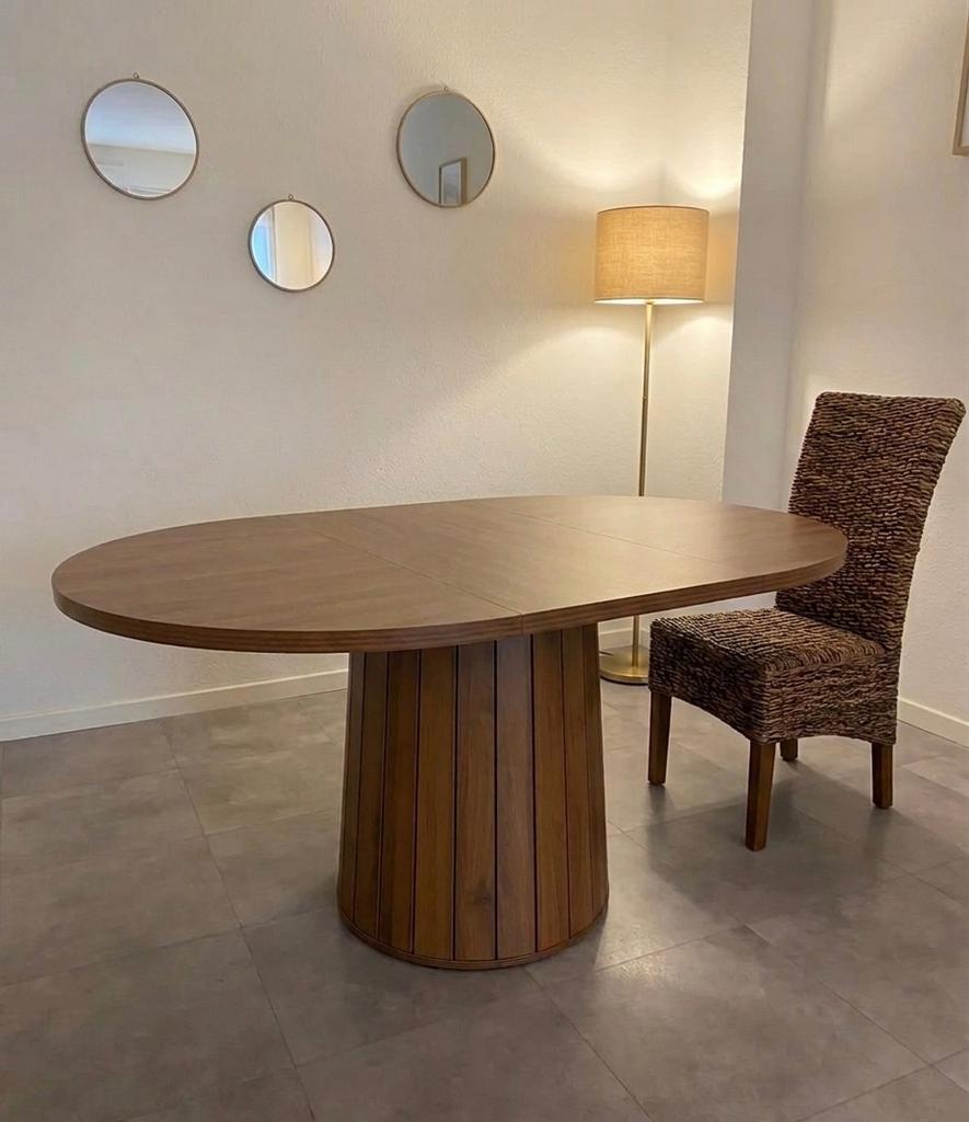 Nieuwe Ovale Eettafel - Rustiek Bruin, Huis en Inrichting, Tafels | Eettafels, Ophalen, 100 tot 150 cm, Ovaal, Overige houtsoorten