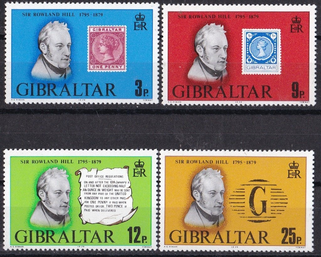 Gibraltar – 100. Todestag von Rowland Hill – M 387-390, Verzenden, Overige landen, Postfris