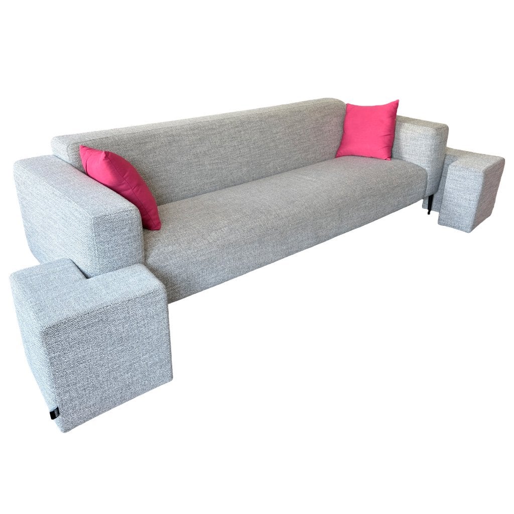 Koozo drie-zitsbank model Fay met twee taboeretten, Huis en Inrichting, Ophalen, Strak, modern in lichte kleur, Driepersoons, 75 tot 100 cm
