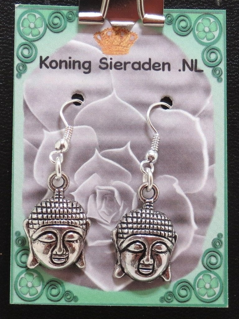 Zilverkleurige Oorbellen met Boeddha Hanger, Marktplaats@koningsieraden.nl, Overige materialen, Hangers, Verzenden