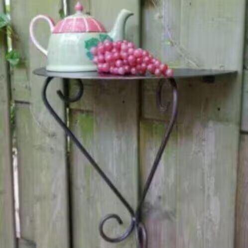 Tuintafel - Muurtafel - Wandconsole - Metaal - Halfrond, Ophalen, Zo goed als nieuw, Rond, Metaal