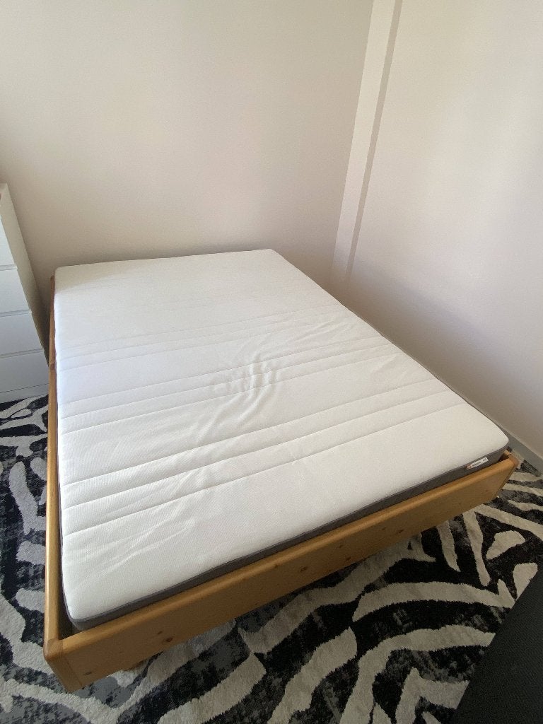 Houten bed 140x200 handgemaakt, Ophalen, Bruin, Tweepersoons, 140 cm
