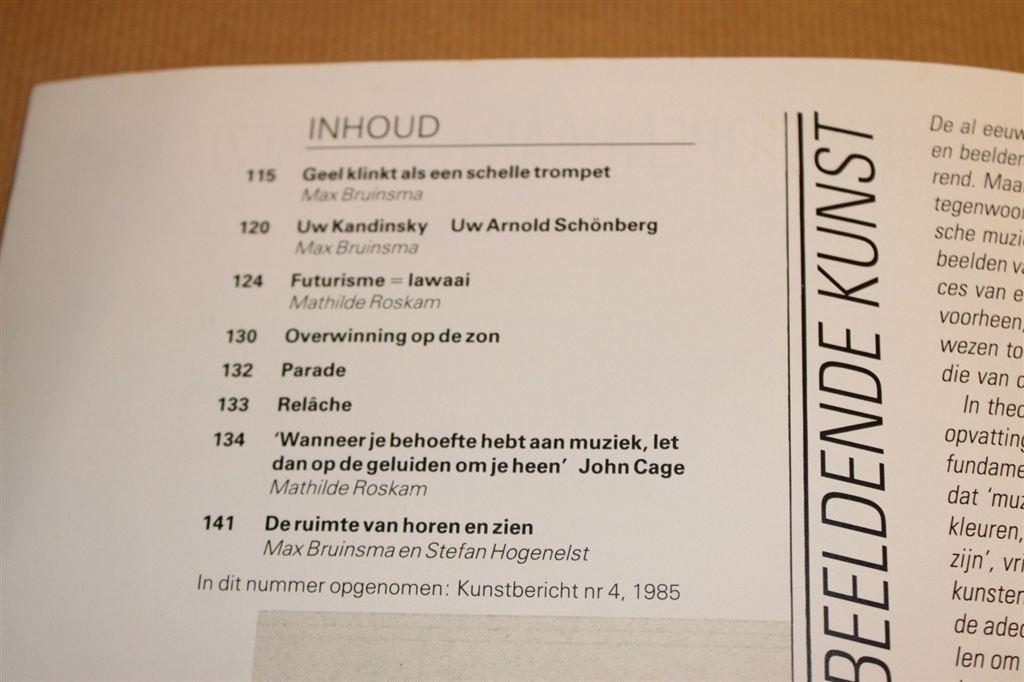 Muziek & Beeldende Kunst — Kunstschrift 1985, Ophalen of Verzenden, Zo goed als nieuw, Muziek, Film of Tv