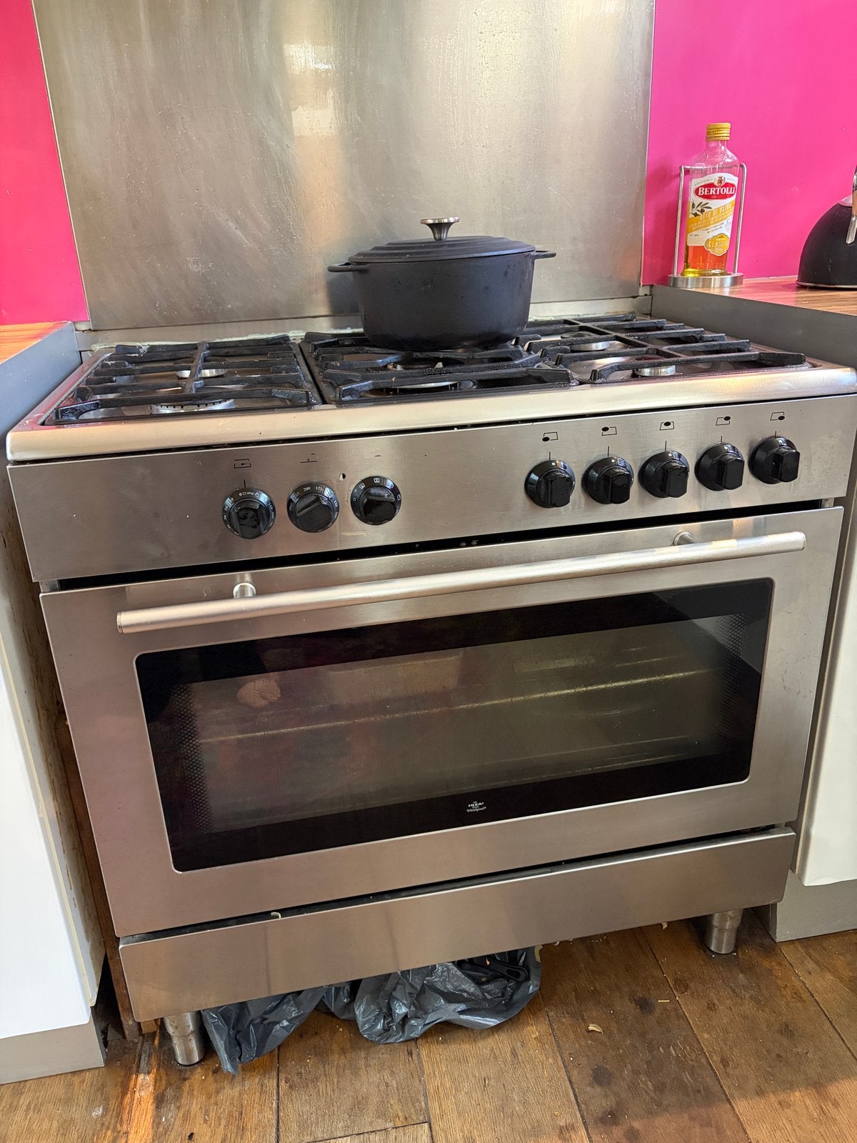 Whirlpool gasfornuis met oven, Witgoed en Apparatuur, Ophalen, Gebruikt, Hete lucht, 60 cm of meer