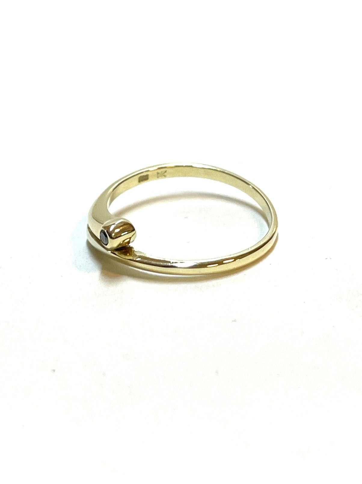14k gouden ring met een diamant, -, -, Ophalen of Verzenden, Zo goed als nieuw
