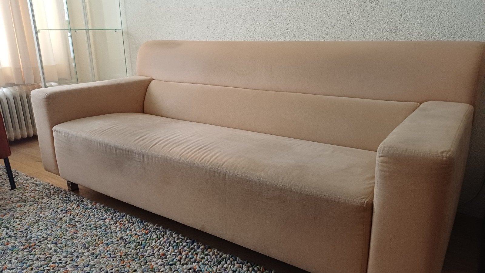 Gratis af te halen zitbank, Ophalen of Verzenden, Gebruikt, 75 tot 100 cm, Stof