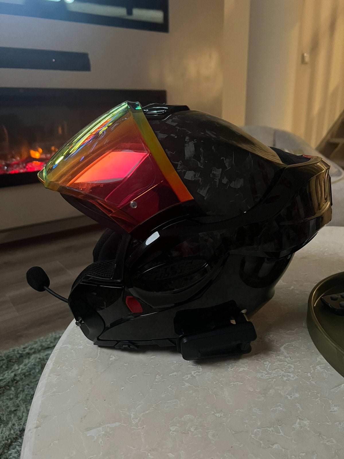 Scorpion EXO-Tech Evo Forged Carbon + Cardo Packtalk Pro, M, Systeemhelm, Dames, Tweedehands