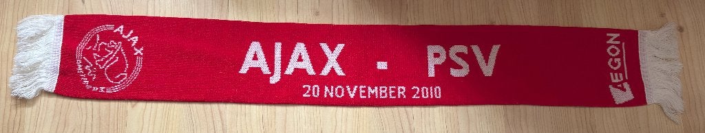 Ajax - PSV sjaal 20-11-2010, Ophalen of Verzenden, Gebruikt, Ajax, Vaantje of Sjaal
