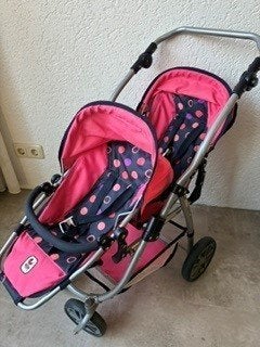 poppenwagen voor 2 poppen, Ophalen, Gebruikt, Babypop