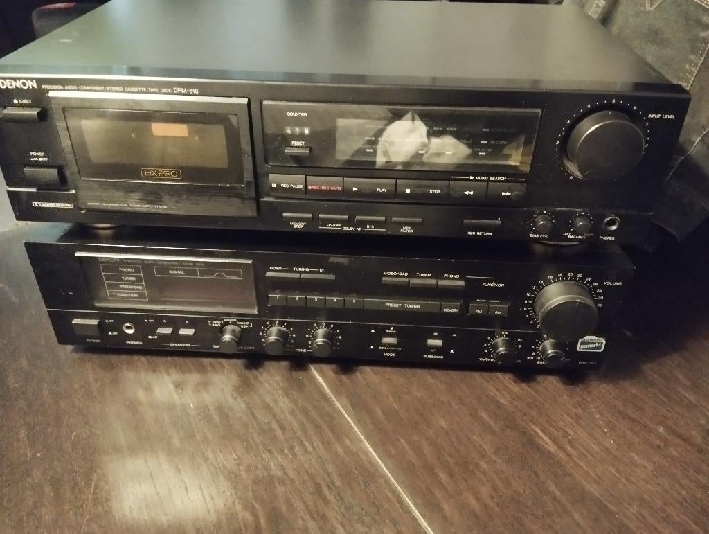 Vintage Denon AMP/Receiver en tapedeck set, Audio, Tv en Foto, Cassettedecks, Ophalen, Enkel, Denon, Tiptoetsen