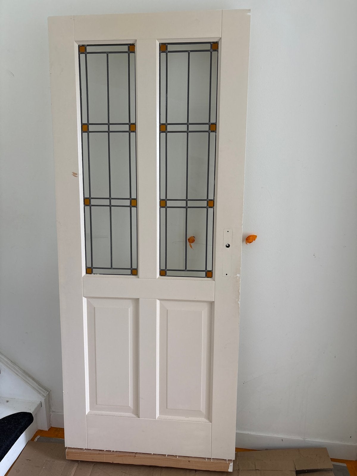 Binnendeur met glas-in-lood, Doe-het-zelf en Verbouw, Ophalen, Gebruikt, 80 tot 100 cm, Binnendeur