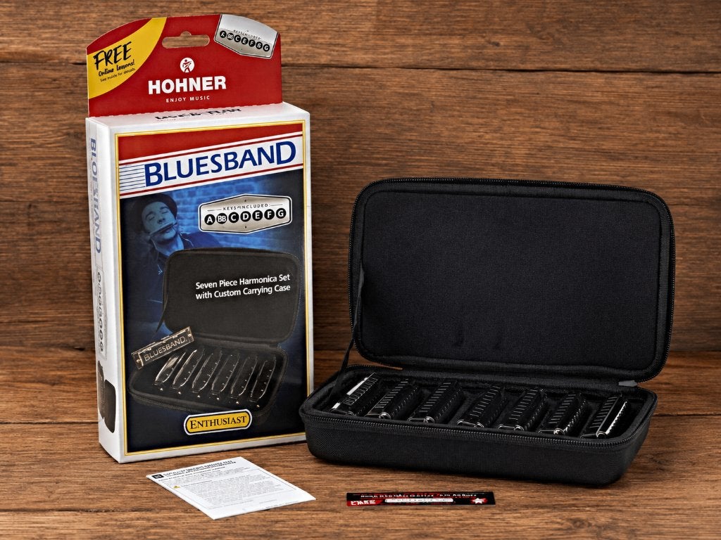 7 Hohner Blues Band Harmonica Set met draagtas, Ophalen of Verzenden, Nieuw, Met koffer of doosje