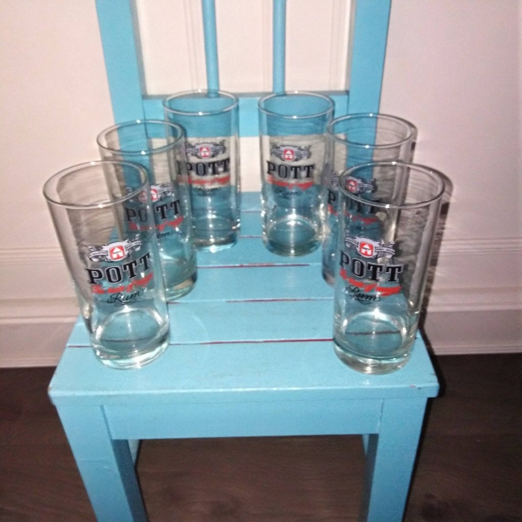 Pott rum glazen Taste of magic 6 stuks en ijsblokjes emmer, Ophalen, Zo goed als nieuw, Overige typen