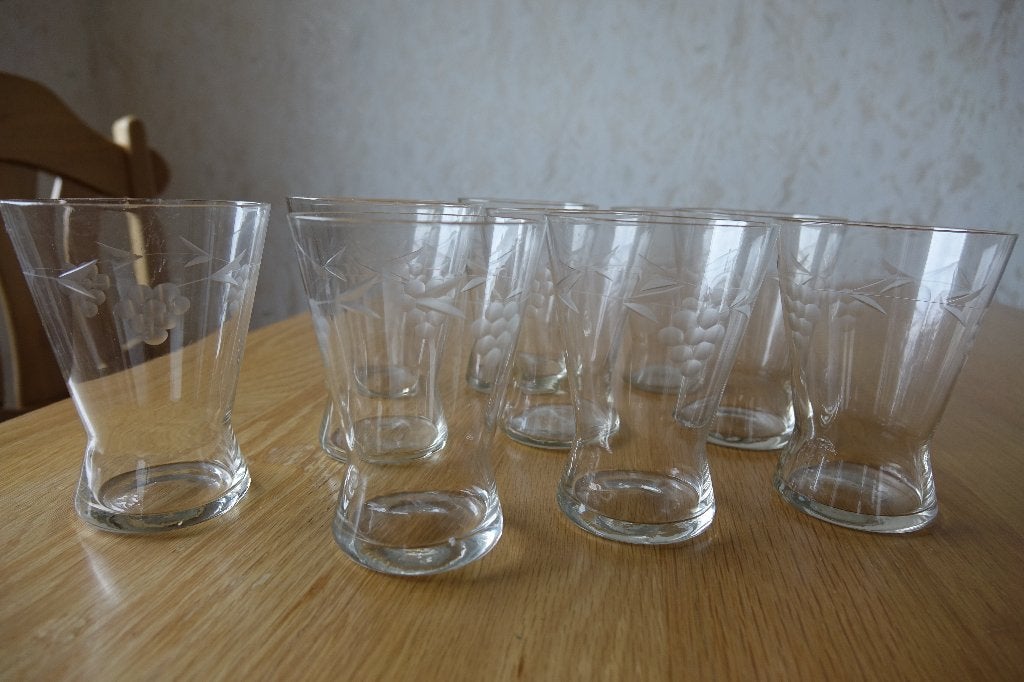 Glazen geslepen, Ophalen, Glas of Glazen, Gebruikt, Glas