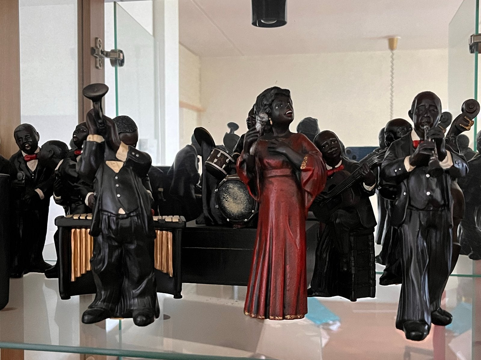 Vintage Beeldjes Jazz Band en Dansers - Complete Set, Ophalen, Gebruikt, Mens