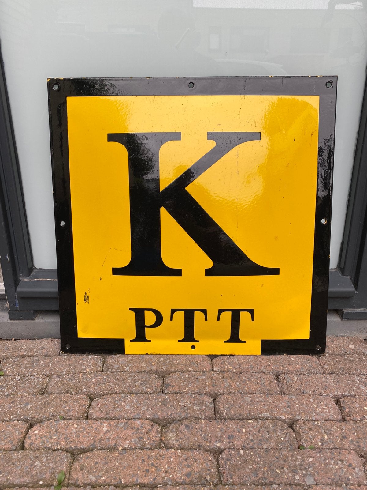 Origineel vintage PTT kabel K- bord, Metaal, Gebruikt, Industrieel, 40 cm