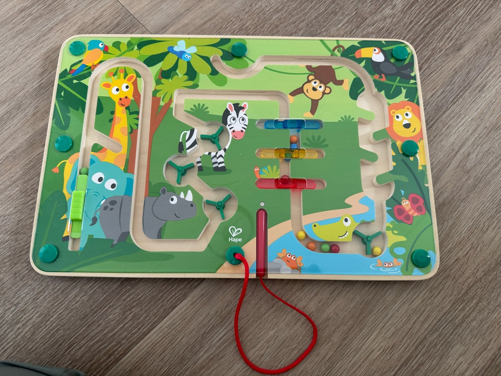 Hape Doolhof Jungle Avontuur - Houten Kralen Doolhof, Ophalen of Verzenden, Zo goed als nieuw, Overige typen