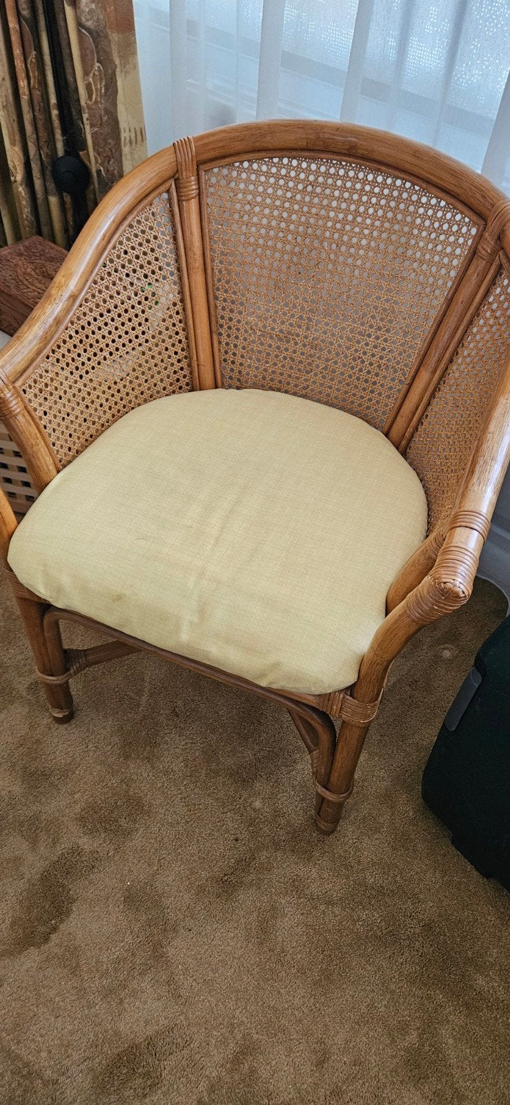 3 Rotan stoelen met kussen, Ophalen, Gebruikt, Overige kleuren, Drie